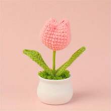 Hoa tulip móc thủ công trong chậu - Hoàn hảo để trang trí nhà cửa và văn phòng, quà tặng lý tưởng cho sinh nhật hoặc ngày của mẹ, phụ kiện để bàn quyến rũ - Nhiều màu - Xem 7