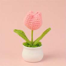 Hoa tulip móc thủ công trong chậu - Hoàn hảo để trang trí nhà cửa và văn phòng, quà tặng lý tưởng cho sinh nhật hoặc ngày của mẹ, phụ kiện để bàn quyến rũ - Nhiều màu - Xem 3