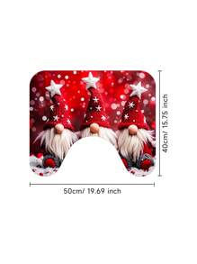 1/2/3/4 Pieces Three Christmas Gnomes Pattern Digital Printed Waterproof Shower Curtain, Bathroom Set, Bathroom Non-Slip Mat, Toilet U-Mat, Toilet Cover, Comes With 12 Hooks And 1 Shower Globe, Perfect Christmas Gift For Yourself And Your Family, Multiple Sizes Available! Home Bathroom Decor Fall Decor Bathroom Accessories Back To School