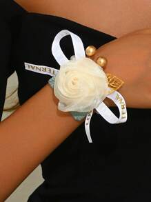 1 件时尚简约玫瑰山茶花仿珍珠串珠手链，适合女性日常、婚礼、派对场合（产品不含盒子） - 手鍊 - 查看 6