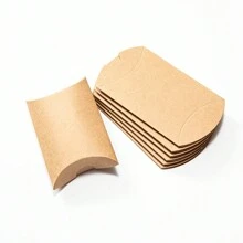 50 Stücke Kraftpapier Schwarz Kissen Geschenkbox, Mini Geschenkbox für Party Gastgeschenke, Süßigkeiten, Ringe, Schmuck, Kleinunternehmen Verpackungsbedarf