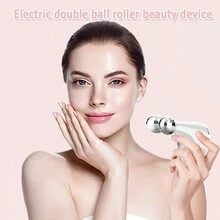 Con lăn massage mặt 2 trong 1, con lăn massage mặt cằm đôi, 5 mức cường độ, máy massage cầm tay có thể sạc lại - Quà tặng Giáng sinh cho gia đình và bạn bè - Nhiều màu - Xem 2