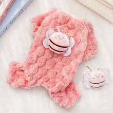1pc New Autumn And Winter Warm And Thick Teddy Four Legged Clothes With Plush Bees That Can Pull Dogs And Cats' Clothes - Multicolor - View 18