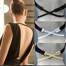 1 件女士深 V 领露背 2 纽扣交叉带胸罩延长带，时尚可调节内衣延长带，适合无胸罩造型，女士内衣和内衣配件 - 彩色 - 查看 15