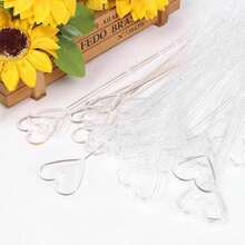 40/80 chiếc kẹp thiệp hoa, kẹp thiệp hoa hình trái tim bằng nhựa trong suốt, thích hợp để cắm hoa, tiệc cưới, bao bì sinh nhật, quà tặng trang trí Ngày của Mẹ - Nhiều màu - Xem 11