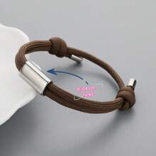 Customizable Stainless Steel Laser Engraved Men's Sports Bracelet, Personalized Fitness Sailing Rope Wristband, Gift For Friend, Boyfriend, Father