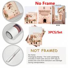 3 件摩洛哥粉色帆布画、旅行海报和印刷品墙壁艺术、现代客厅装饰家居装饰、可作为礼物悬挂、卧室、办公室、客厅、墙壁装饰、家居和宿舍装饰 - 彩色 - 查看 14