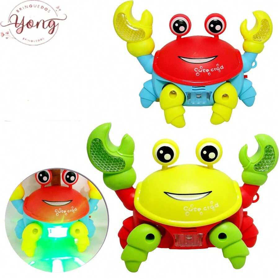 Yong Battery Operated Fun Musical Toy Crab Runaway With Lights - Blue - View 1