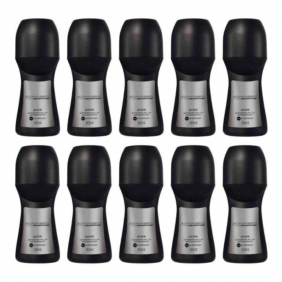 Avon Quantum 300Km/H Roll On Deodorant 50ml - (10 Units) - 黑色 - 查看 1