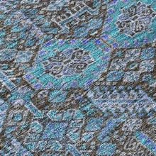 8' Runner Blue And Coffee Floral Washable Non Skid Indoor Outdoor Runner Rug - Multicolor - View 8