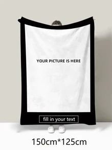 1-częściowy niestandardowy koc flanelowy ze zdjęciem i tekstem, koc świąteczny, koc prezentowy, miękki puszysty wielofunkcyjny koc na plażę na zewnątrz, kemping, salon, sofa, zwierzę, biuro