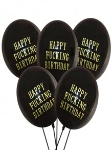 100 quả bóng bay sinh nhật màu đen in chữ trang trí tiệc sinh nhật, bóng bay sinh nhật vui nhộn, bóng bay sinh nhật vui nhộn - 10 đồ trang trí tiệc bằng bóng bay bẩn màu đen tuyệt vời cho nam giới sinh nhật từ 30 đến 40 tuổi - màu đen - Xem 1