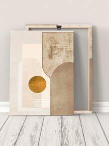 3 Piezas Pintura decorativa de pared moderna de geometría dorada, arte abstracto en lienzo con líneas geométricas doradas y negras, para decoración de dormitorio, sala de estar u oficina, estética