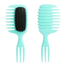 1 Chiếc Lược Chải Tóc Xoăn Ướt, Lược Chải Tóc Xoăn Định Hình, Massage Nút Mềm, Gỡ Rối Tóc Đen, Lược Chải Tóc Trident Giảm Tóc Bị Kéo & Tách Xoăn, Dụng Cụ Tạo Kiểu Và Định Hình Cho Nam Nữ - Nhiều màu - Xem 14