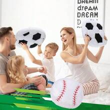 Fluffy Soccer Balls Plush Pillow,Soft Soccer Ball Stuffed Toys,Decorative Soccer & Football Pillow Cushion Throw Pillow,Football Plushies Plush Doll For Home Decor Kids Big Sports Toy Gift - Black and White - View 10