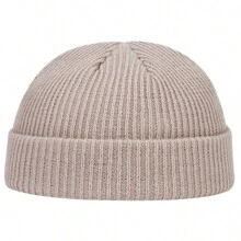 1 chiếc mũ len màu trơn, mũ len đen cho nam, mũ thời trang cho thời tiết lạnh, thích hợp cho các chuyến đi chơi và du lịch mùa thu đông, trang phục mùa thu ấm áp và chống gió - Nhiều màu - Xem 6