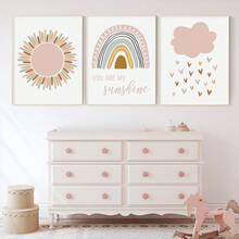 [Món quà lý tưởng] 3/1 Tranh vải canvas trang trí tường không khung hình vẽ nguệch ngoạc dễ thương cho trẻ em hiện đại/cổ điển/cổ điển/trừu tượng/tối giản/thẩm mỹ - Dùng cho gia đình/phòng khách/phòng ngủ/văn phòng/ký túc xá/trang trí Giáng sinh Bộ áp phích không khung - Nhiều màu - Xem 1