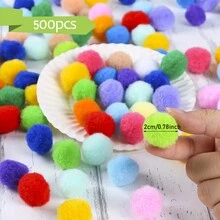 500 个 2 厘米/0.78 英寸什锦绒球、多色艺术与工艺绒球 DIY 艺术创意工艺品装饰 [颜色随机]、彩色涤纶服装装饰 DIY 缝纫、小圣诞绒球艺术与工艺品毛绒绒球适用于 DIY 艺术工艺品用品、圣诞节节日服装绒球爱好用品和 DIY 创意工艺品装饰 - 彩色 - 查看 3