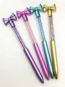 4pcs Bow Decor Ballpoint Pen, Creative Portable Writing Pen For Adult, Office, Student Back To School - Multicolor - View 1