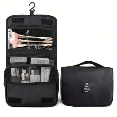 1pc Hook Makeup Bag Multi Functional Travel Cosmetic Bag Large Capacity Waterproof Organizer Makeup Storage Bag Toilet Bag Travel Essentials Cosmetic Bag Makeup Storage Makeup Organizer Travel Accessories Brush Bag Make Up Container Travel Stuff Travel Essentials Ladies Accessories Travelling Stuff College Vacation Cruise Summer Holiday Essentials Women Wash Bag Toiletries Bag Handbag Storage