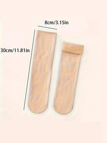 4 Pairs/Set: Black & White Rib Knit Long Slouch Socks & Solid Color Warm Ski Socks For Winter Outdoor Sports - Insulation - Multicolor - View 5