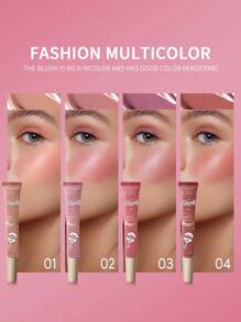 Ushas 4 Color Liquid Blush, Delicate And Smooth Texture, Long-Lasting Waterproof, Versatile And Brightening Lips, Eyes And Cheeks
