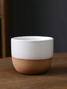 1 chiếc cốc pha cà phê espresso bằng gốm sứ mộc mạc theo phong cách Ý tối giản, cốc đựng đồ uống/trà cho gia đình và văn phòng, dung tích 170ml - Cốc cầm tay hai màu - Xem 14