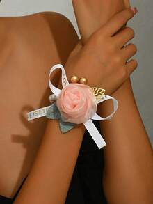 1 件时尚简约玫瑰山茶花仿珍珠串珠手链，适合女性日常、婚礼、派对场合（产品不含盒子） - 手鍊 - 查看 5