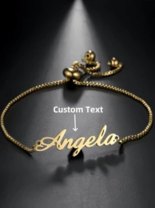 1pc Multi-Color Custom Personalized Name Bracelet, Suitable For Ladies And Girls, Adjustable Personalized Stainless Steel Fashion Jewelry, The Perfect Birthday Gift For Mom's Girlfriend Gold,Rose Gold Stylish,Fall Fashion,Vintage,Unisex,Simple,Casual,Hipster,Goth,Punk Custom,Personalized,Unique Ideal Gifts For Her Her,Boyfriend,Girlfriend,Dad,Mom,Family,Friends,Pets,Son,Daughter,Grandparents For Anniversaries,For Valentine's Day,For Mother's Day,For Birthdays,For Graduation,For Father's Day,For Weddings,For Daily Wear,For Party,For Prom