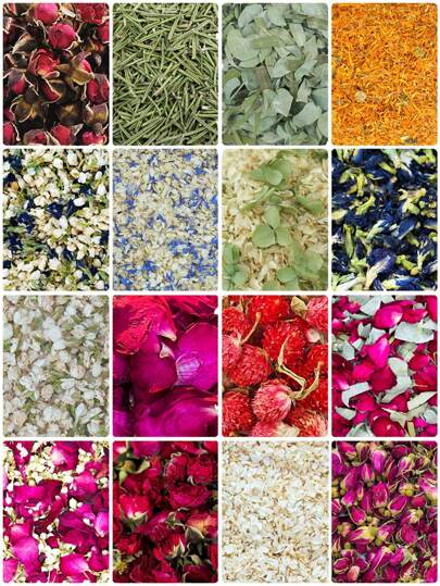 10g/50g/100g natürliche getrocknete Rosenblätter, echte trockene rote Rosenblätter für Fußbad, Körperbad, Spa, Hochzeit Konfetti, Heim-Duftstoffe, DIY Basteleien, Accessoires