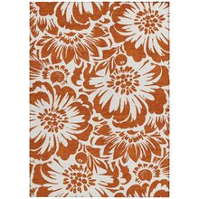 5' X 8' Rust And Ivory Floral Washable Non Skid Indoor Outdoor Area Rug - Multicolor - View 4