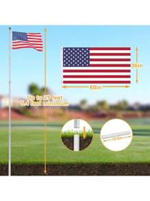 25/30 FT Flag Poles For Outside Telescoping Pole Holder Aluminum Heavy Duty Flag Pole In Ground Flag Stand With American Flags For Outside 3x5for House,Yard,Commercial,Residential - silver-25ft - View 5