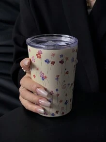 1 bình nước họa tiết hoa nhiều màu 350ml/11,8oz hoặc 280ml/9,47oz, cốc cà phê/du lịch bằng thép không gỉ hai lớp, cốc cách nhiệt, đồ dùng học tập, sử dụng khi đi du lịch và ngoài trời, quà tặng ngày lễ - Nhiều màu - Xem 8