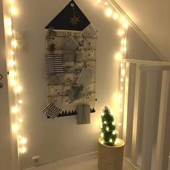 1pc,Advent Calendar 24 Pockets Calendar Christmas Advent Calendar With Pocket Wall Storage Gift Bags Christmas Decorations, Christmas Ornaments, Room Decorations, Home Decor, House Decorations Birthday Christmas Decorations Home Christmas Gifts Christmas Decor