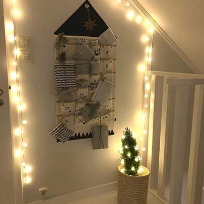 1pc,Advent Calendar 24 Pockets Calendar Christmas Advent Calendar With Pocket Wall Storage Gift Bags Christmas Decorations, Christmas Ornaments, Room Decorations, Home Decor, House Decorations Birthday Christmas Decorations Home Christmas Gifts Christmas Decor