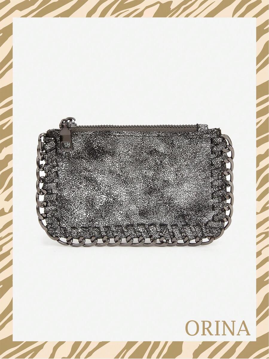 New Glitter Material Unisex Coin Purse, Simple Card Holder Namecard