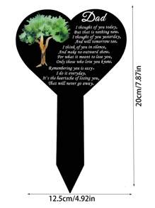 1 pieza Estaca conmemorativa duradera para papá - Decoración resistente a la intemperie para el cementerio, marcadores de tumba emocionales, placas de jardín personalizadas en homenaje a los seres queridos fallecidos