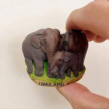 Trójwymiarowy malowany magnes na lodówkę z motywem słonia z Tajlandii, pamiątka z podróży i kreatywny prezent, naklejka magnetyczna z motywem miasta świata