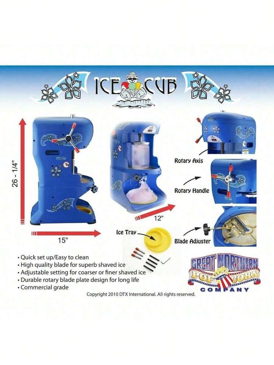 Great Northern Popcorn Commercial Shaved Ice Machine Ice Shaver Snow