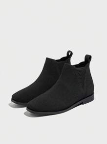 Damskie krótkie buty i botki Chelsea Boots, buty na imprezę świąteczną, krótkie buty bankietowe, płaskie buty