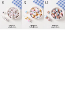 Hạt vẽ tay [Loạt động vật] Hạt Acrylic, tinh tế và đáng yêu với nhiều màu sắc, thích hợp cho lễ hội, quà tặng, trang sức phù hợp và làm đồ dùng hàng ngày - Chuỗi hạt vẽ tay động vật - Xem 6