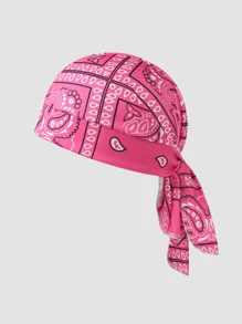 男女通用佩斯利图案弹性海盗头巾帽，适合日常使用