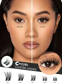 GROINNEYA 10 Rows 100pcs DIY Eyelash Extensions 8-16mm Manga Lashes Volume Individual Eyelashes Extensions Lash Clusters DIY At Home(GD04) - C - View 1