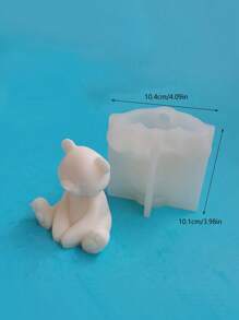 1 pezzo Stampo di candela in silicone a forma di orso seduto, per il fai da te
