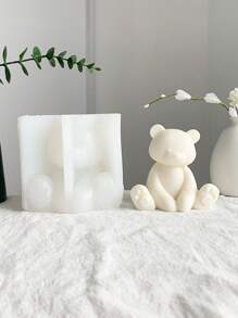 1 pezzo Stampo di candela in silicone a forma di orso seduto, per il fai da te