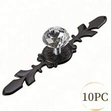 5 Pieces Set Of Elegant Gold Rhinestone Crystal Glass Handles With Tray - Polished Finish, Highly Attractive Multifunctional Kitchen, Bathroom And Office Decorative Glass Handles, Crystal Handles For Drawers And Cabinets - Multicolor - View 25