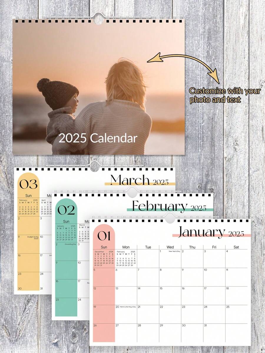 1pc Customized Personalized Wall Calendar Notebook, Creative Custom