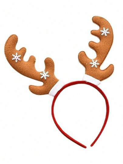 1 pieza Diadema decorativa navideña linda, aro para el cabello con cuernos de ciervo como adorno navideño para regalo de Navidad