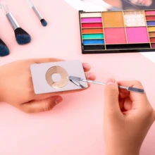 1 vòng trộn màu sơn móng tay, bảng trộn màu trang điểm hình vuông cho kem nền, thìa trộn bằng thép không gỉ, bảng trộn màu lớn và bộ que trộn - Bạc - Xem 5