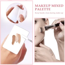 1 vòng trộn màu sơn móng tay, bảng trộn màu trang điểm hình vuông cho kem nền, thìa trộn bằng thép không gỉ, bảng trộn màu lớn và bộ que trộn - Bạc - Xem 8